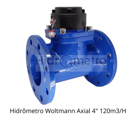 Hidrômetro Woltmann axial 4" 120m3/H sem conexões Portaria 155 INMETRO