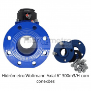 Hidrômetro Woltmann axial 6" 300m3/H com conexões Portaria 155 INMETRO