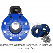 Hidrômetro Woltmann irrigação 6" 300m3/H com conexões