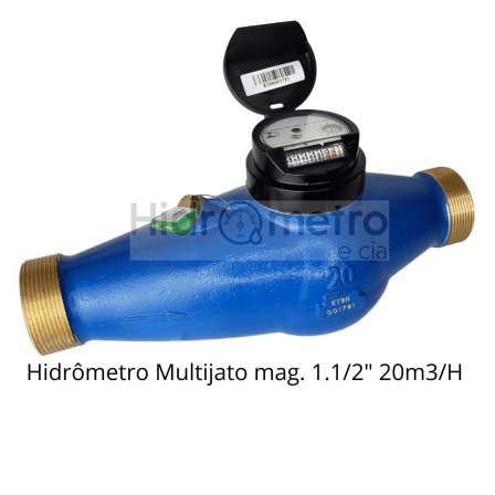 Hidrômetro Multijato mag. 11/2" 20m3/H sem conexões SAGA/RENOVA